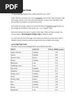 High Fiber Foods Chart | PDF | Oatmeal | Fruit
