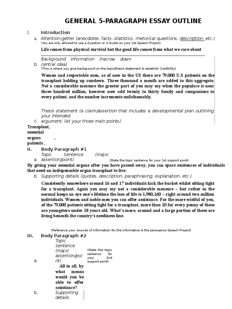 5 paragraph essay graphic organizer example image