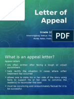Letter of Appeal: Grade 10 - Graviton