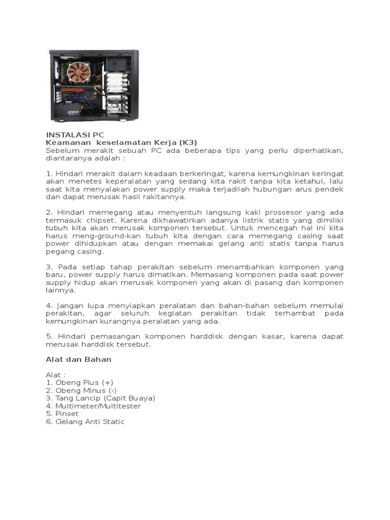 Langkah Langkah Merakit PC Beserta Gambarnya Lengkap | PDF