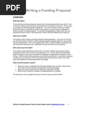 Writing a Funding Proposal