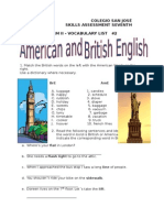 Colegio San José Skills Assessment Seventh Grade Term Ii - Vocabulary List 2