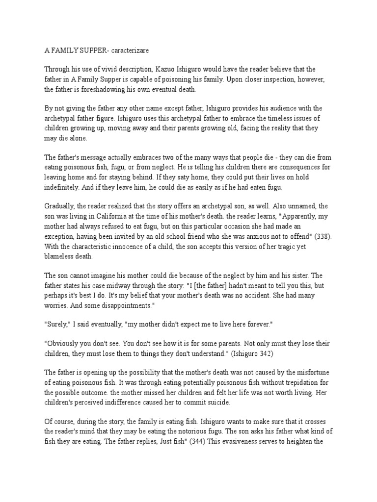 A Family Supper | PDF | Love | Psychological Concepts