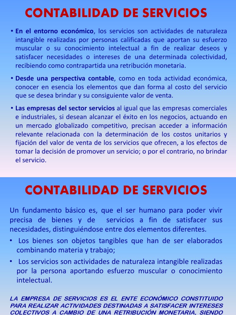 Contabilidad De Servicios Pdf Pdf Valor Añadido Costo
