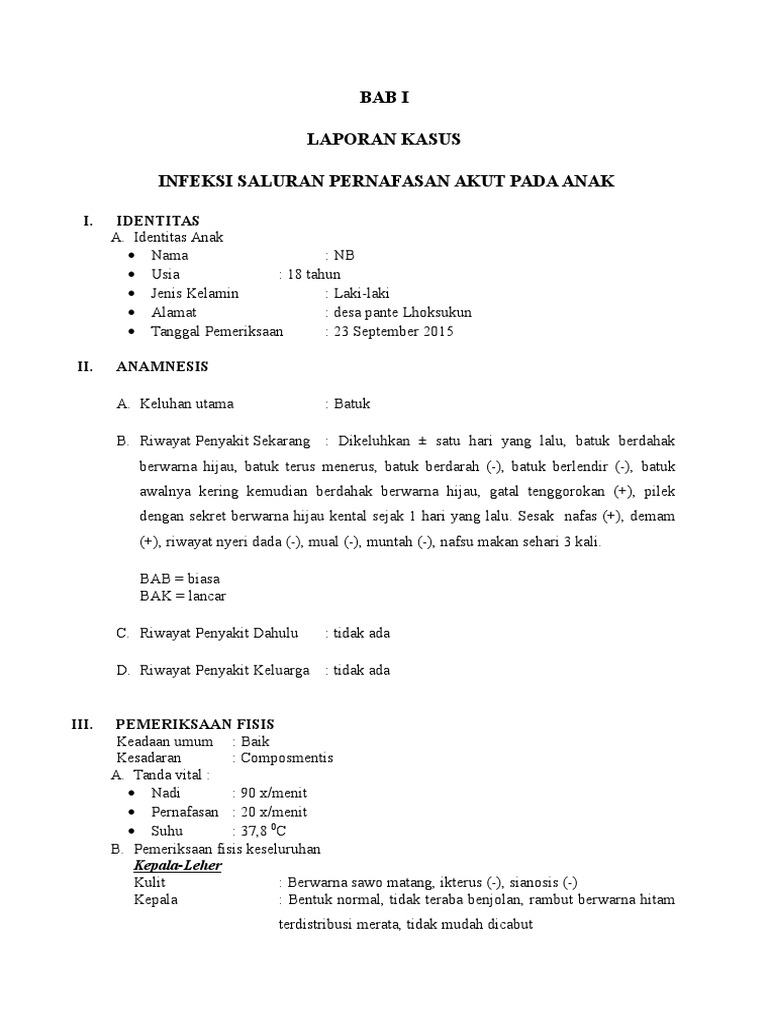 Laporan Kasus Ispa Indah