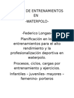 Niveles de Entrenamiento y Ciclos en Waterpolo - Federico Longas