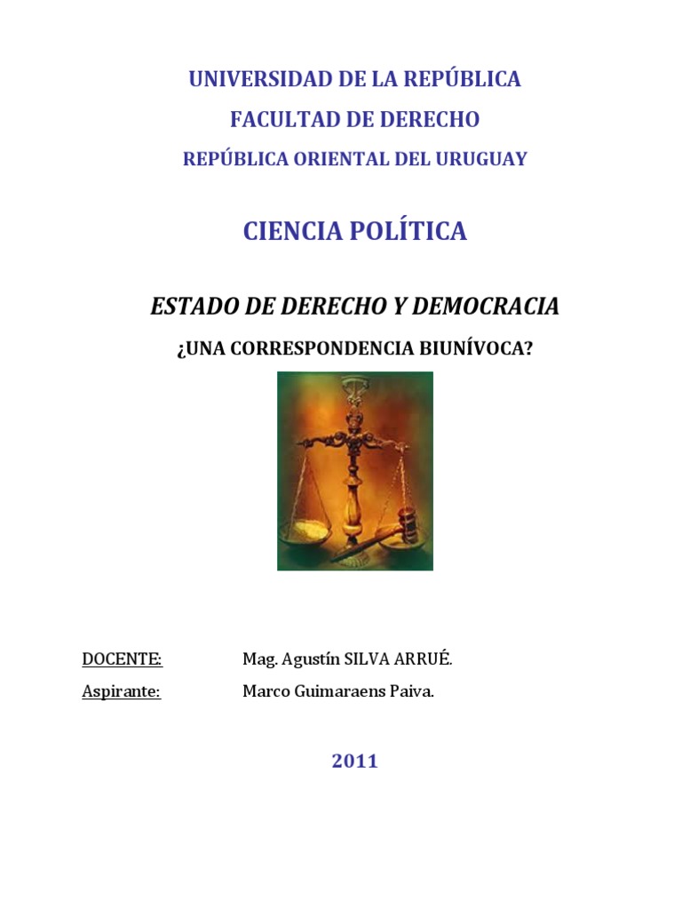 Estado de Derecho y Democracia: Análisis Relacional | PDF | Democracia ...