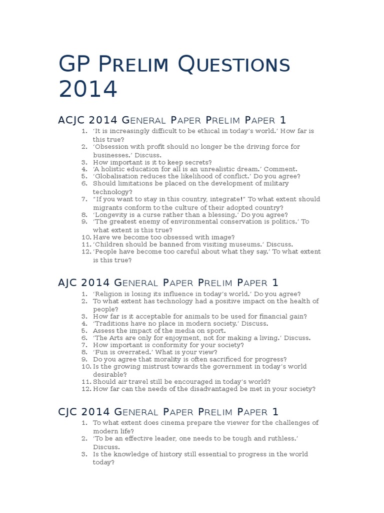 2014 GP Preliminary Exam Questions | PDF | Poverty | Poverty & Homelessness