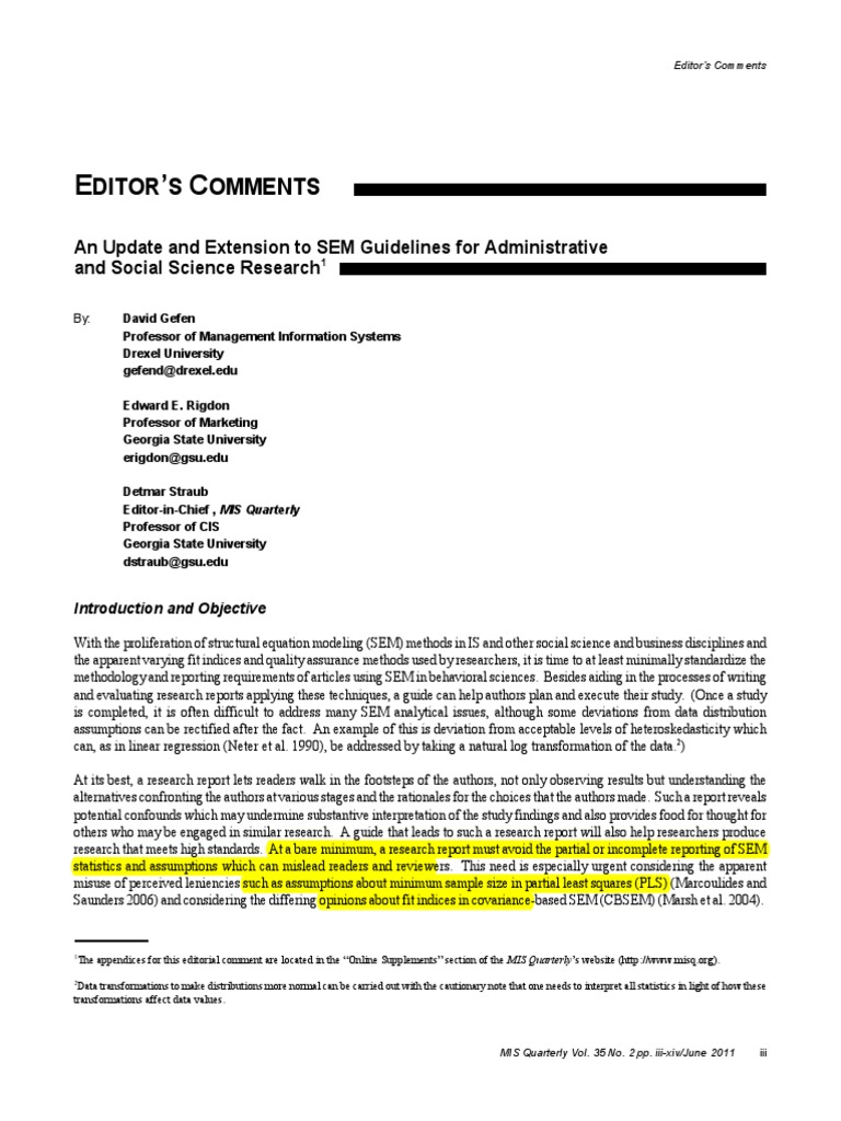 An Update and Extension To SEM Guidelines For Administrative. | PDF