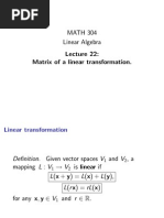 MATH 304 Linear Algebra Matrix of A Linear Transformation