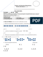 Prueba de Educación Matemáticas Suma