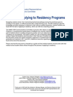 Advice On Applying To Residency Programs