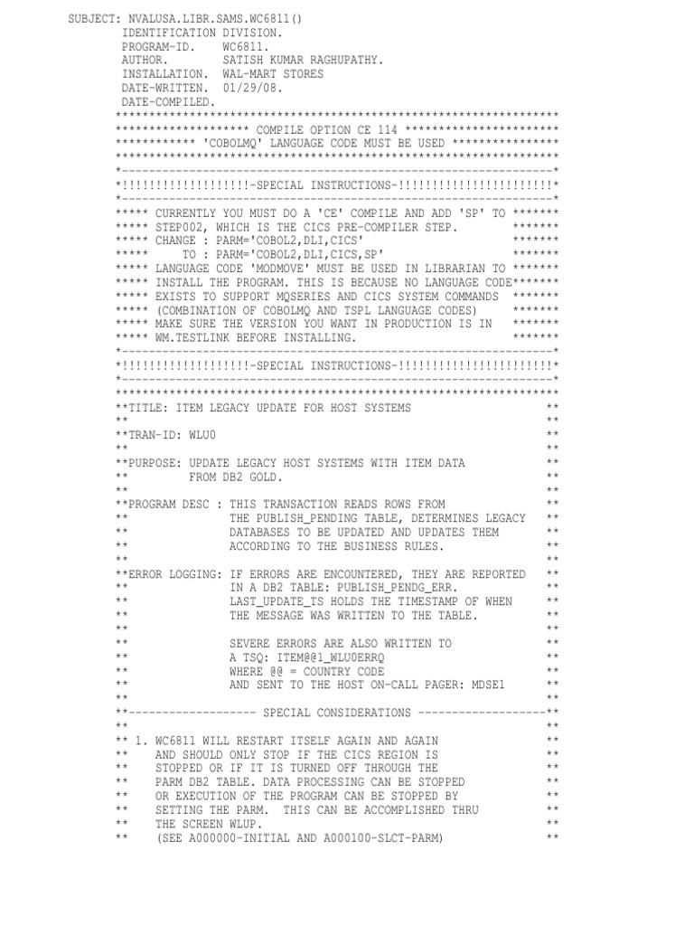 CICS MQ Program - Which Reads From MQ and Updates Db2 | PDF ...