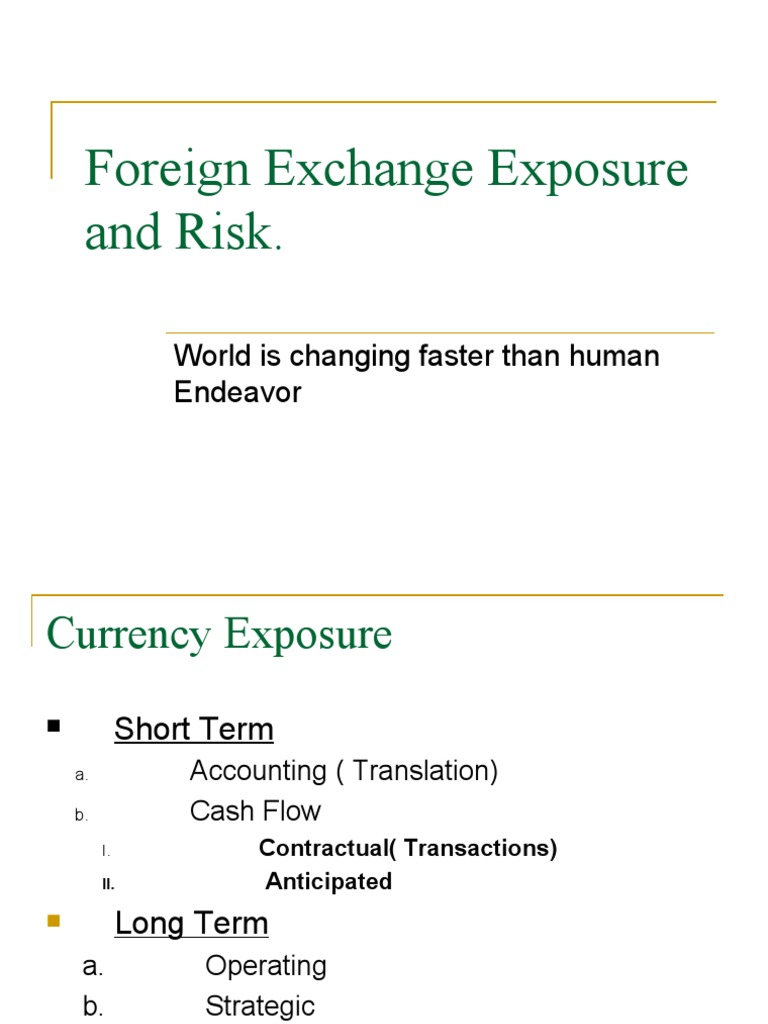 Foreign Exchange Exposure and Risk | PDF | Economies | Foreign Exchange ...
