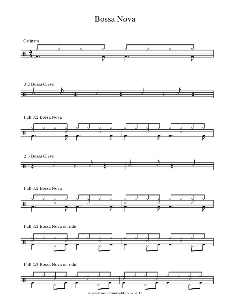 Bossa Nova Drum Beat PDF