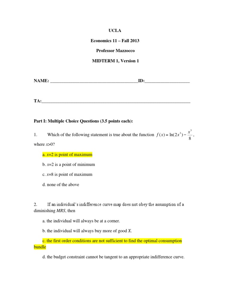 Midterm 1 2013 Solution | PDF | Utility | Taxes