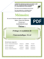 frittage et oxidation de l'intermetallique Ni-13%Al