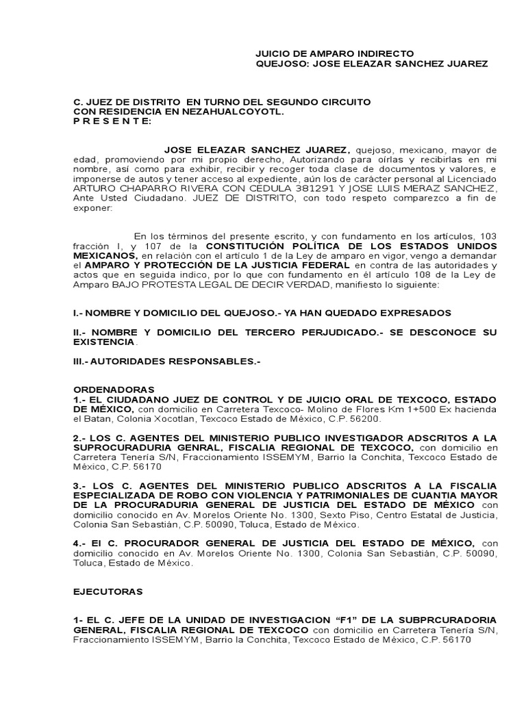 Amparo Indirecto Contra Orden de Aprehension | PDF | Caso de ley | Derecho  Constitucional