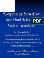 Comparison and Status of Low-Noise X Band Oscillators and Amplifiers