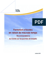 Rapport sur la fermeture d'écoles