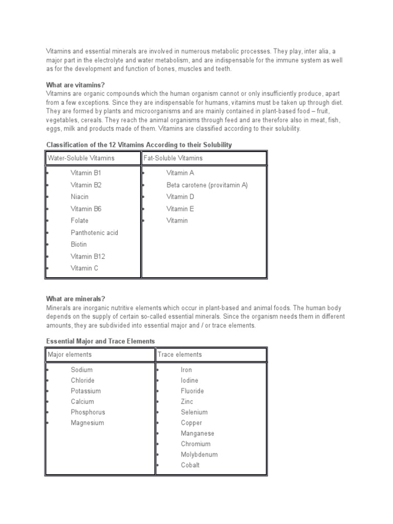Biochemical Roles of Vitamins and Minerals | PDF | Vitamin E | Vitamin D