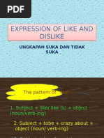 Expression of Like and Dislike