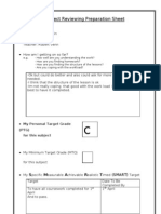 Subject Reviewing Preparation Sheet: S M A R T (Smart)