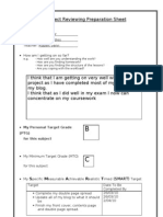 Subject Reviewing Preparation Sheet: S M A R T (Smart)