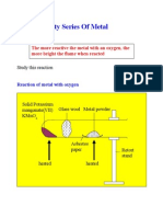 9 Reactivity Series of Metals