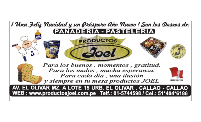 Almanaque Panaderia Joel