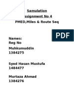 Samulation Assignment No 4 PMED, Miles & Route Seq