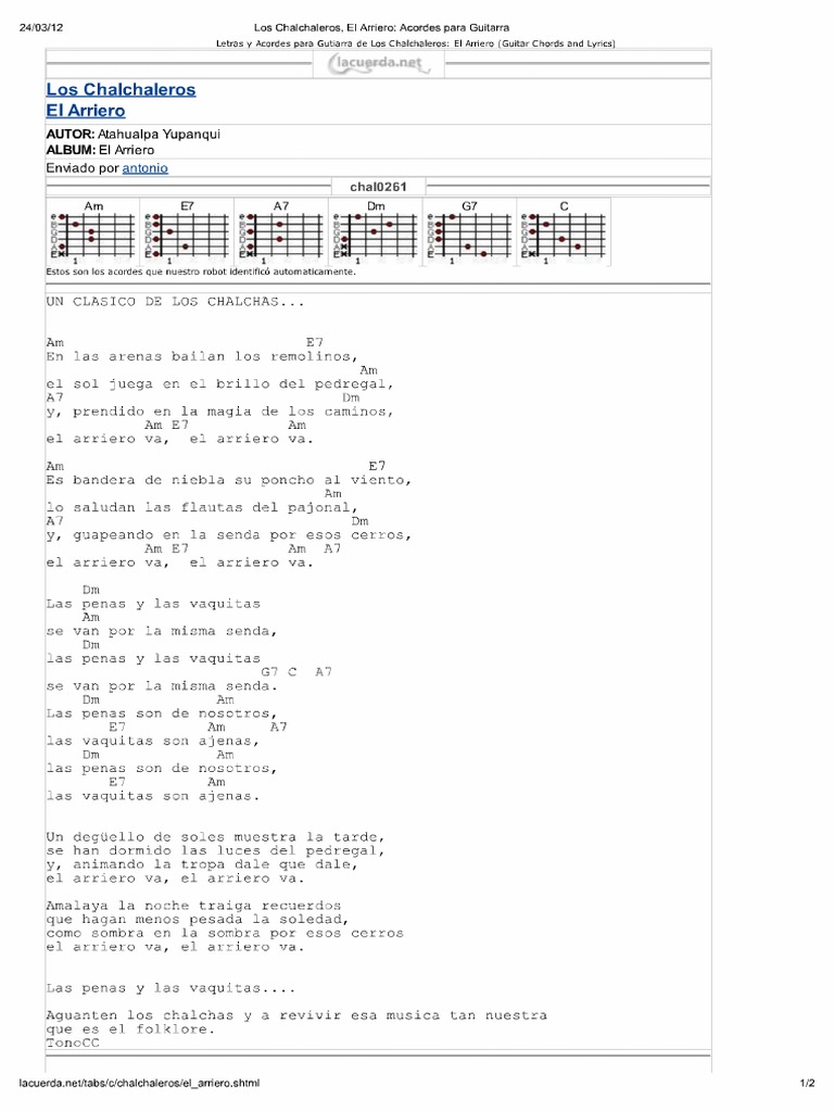 Los Chalchaleros Acordes Para Guitarra