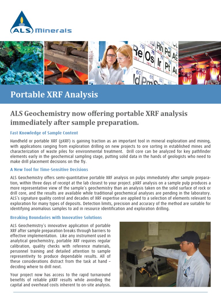 ALS Geochemistry Portable XRF Analysis Technical Note 2014 PDF | PDF ...