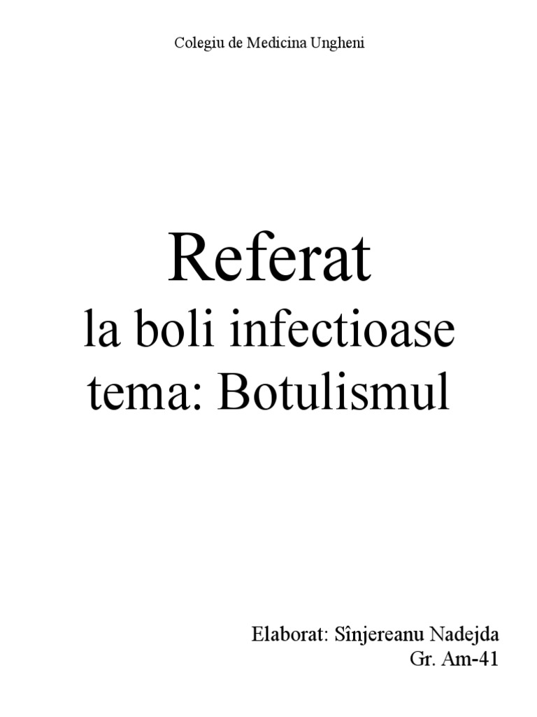Botulism | PDF