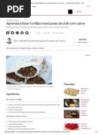 Aprenda a Fazer Tortillas Mexicanas de Chili Com Carne