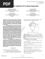 Design and Analysis of Cyclone Seperator