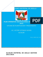 Plan Operativo Institucional Asillo 2013 Jhu Finalll