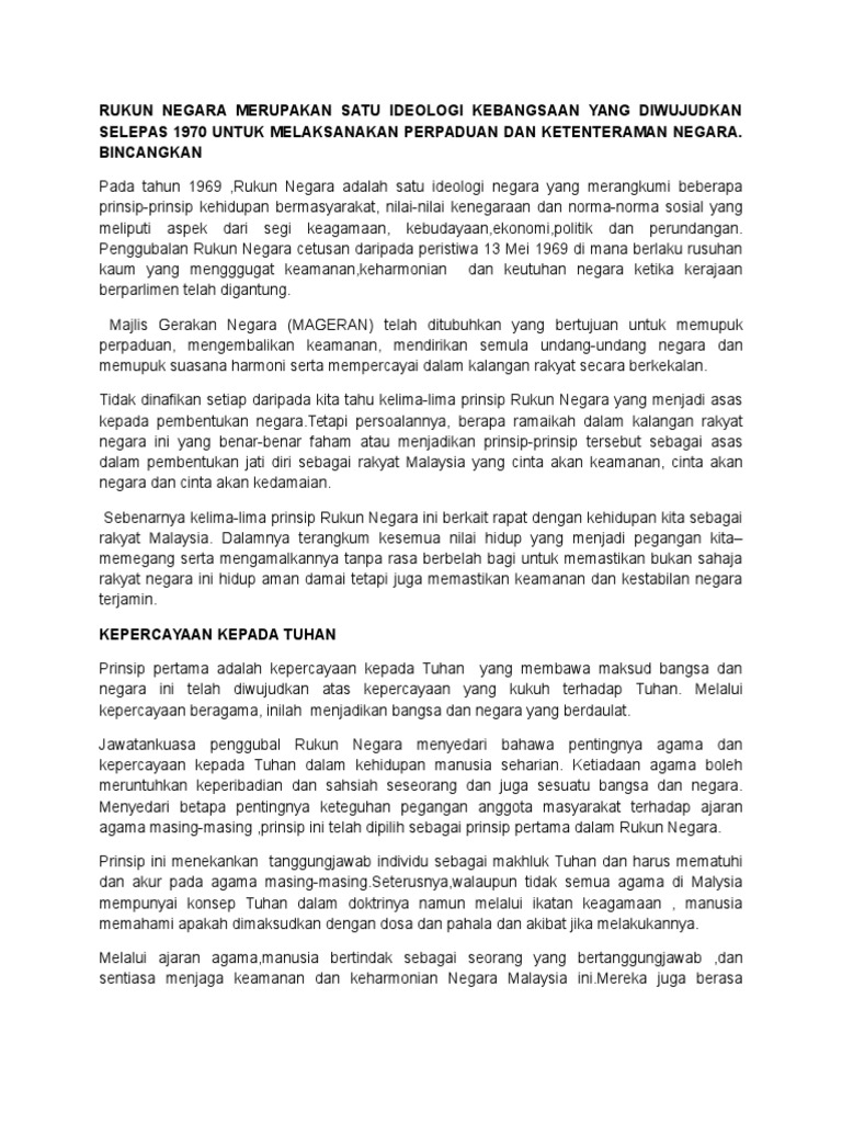 Esei Rukun Negara Pdf