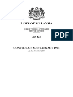 Act 122 - Control of Supplies Act 1961 Revised 1973