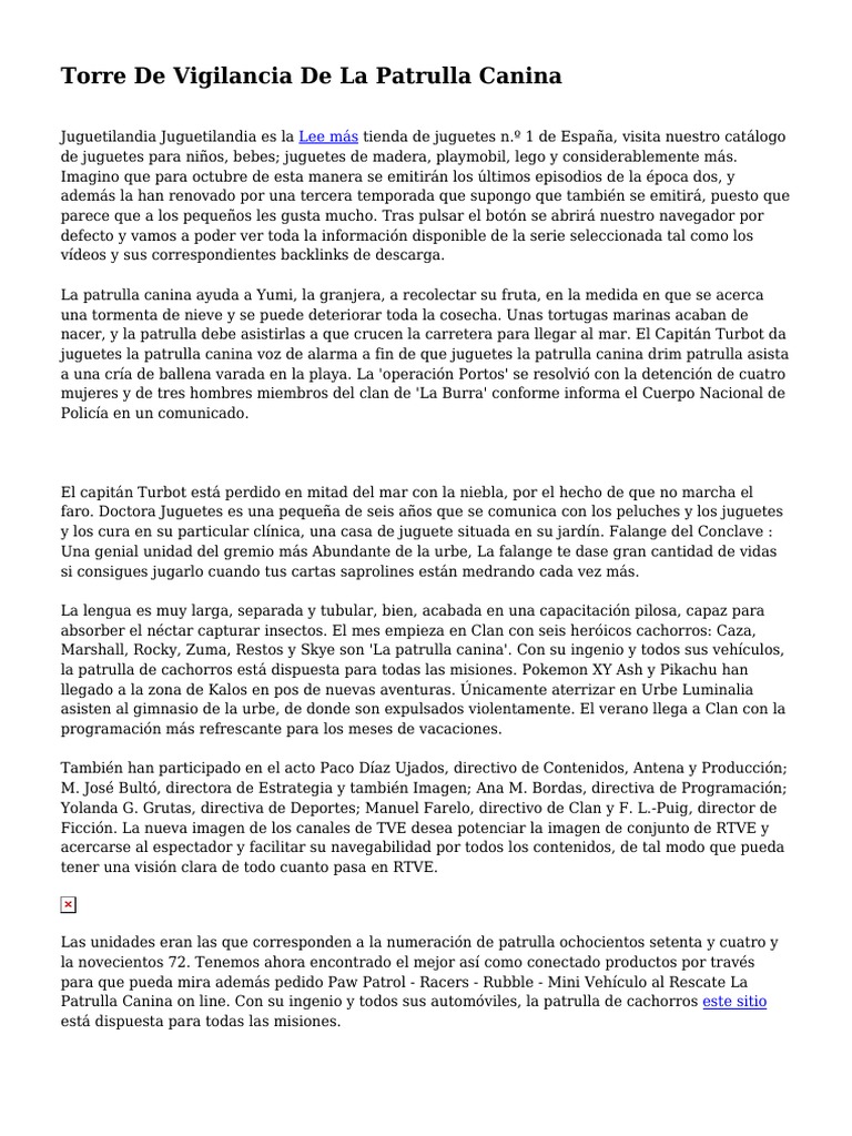 torre vigilancia patrulla canina