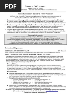 Sample Resume President Resume