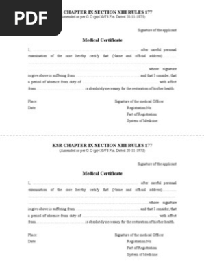 Medical Certificate