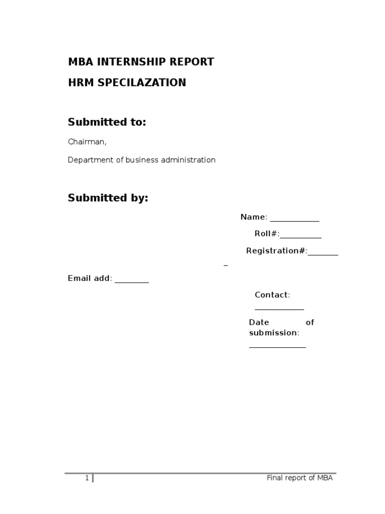 Mba Internship Report Revised | PDF | Software As A Service ...