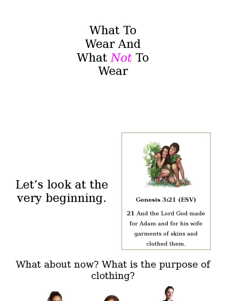 What To Wear and What Not To Wear | PDF | Good Works | Last Judgment