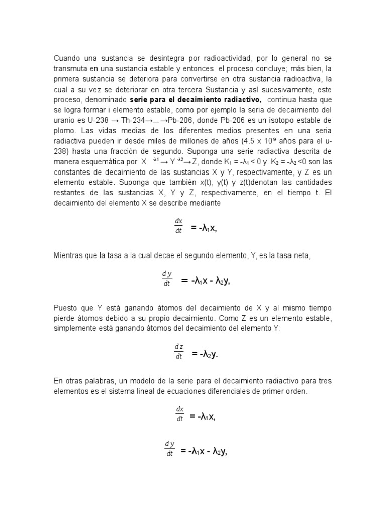 Modelo de Decaimiento Radiactivo | PDF
