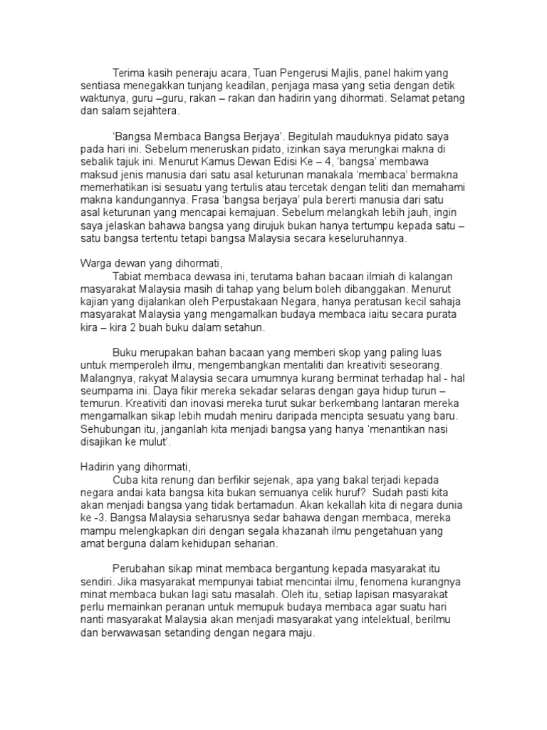 Bangsa Membaca Bangsa Berjaya
