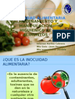 Educación Almacenamiento y Manipulación Higienica de Los Alimentos