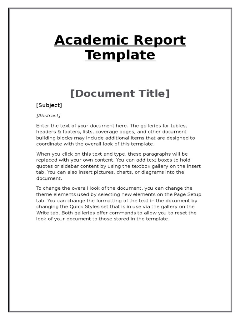 Academic report template