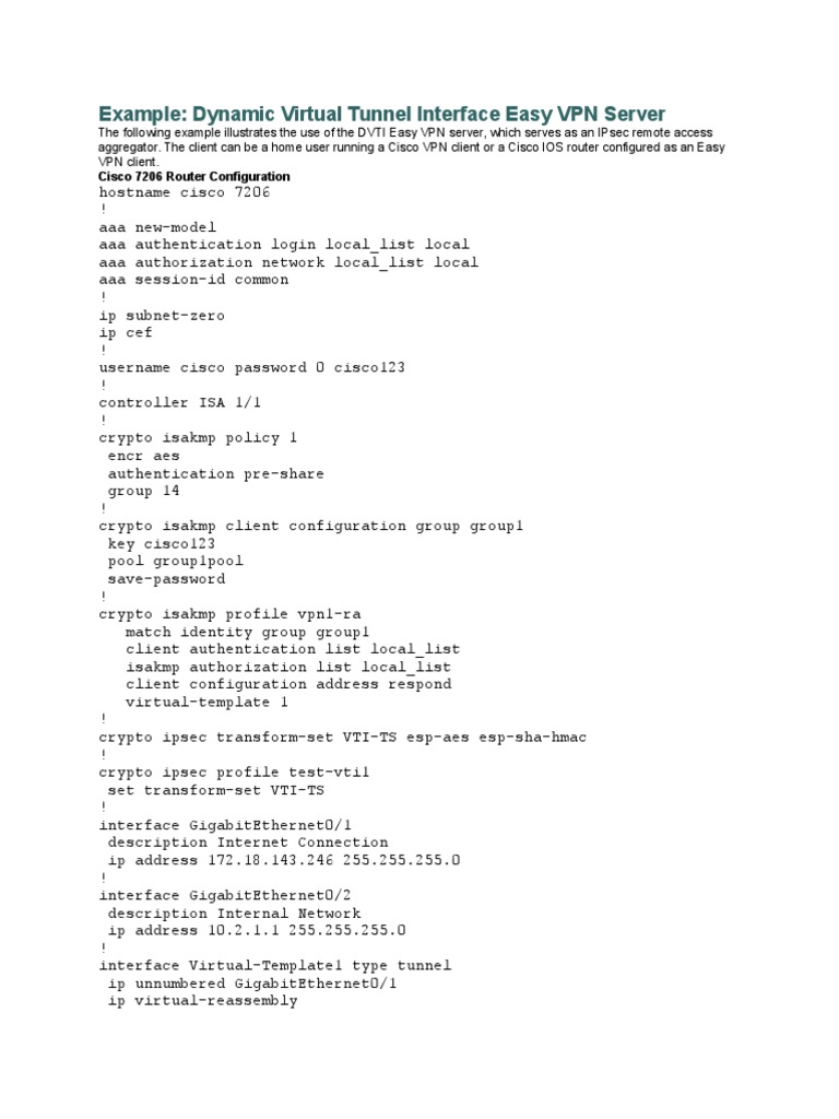 DVTI Easy VPN Server Configuration Guide | PDF | Virtual Private Network |  Ip Address