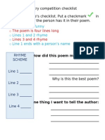 poetry competition checklist